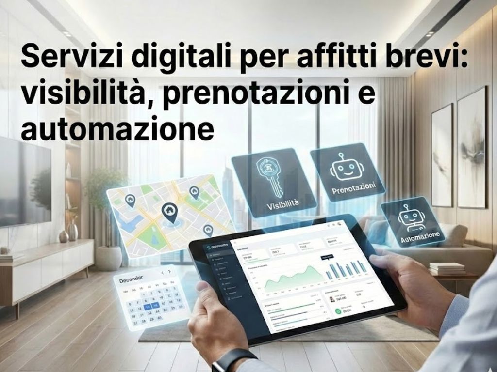 Persona con tablet che gestisce affitti brevi con TechMucho