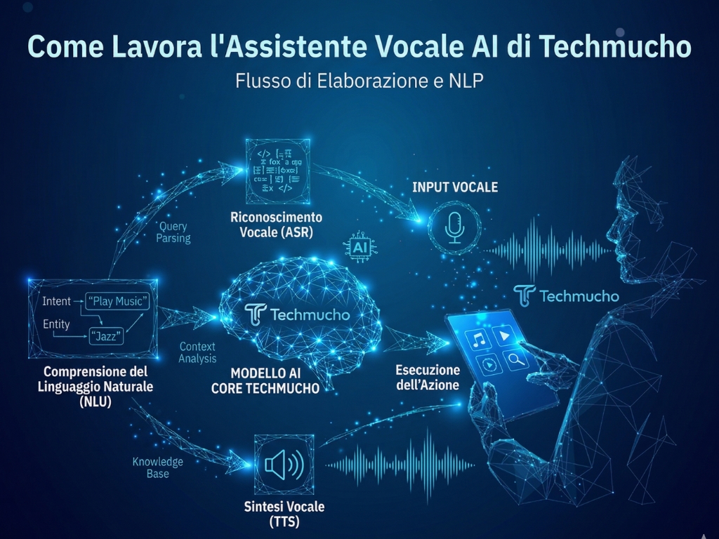 Come Lavora l'Assistente Vocale AI di Techmucho